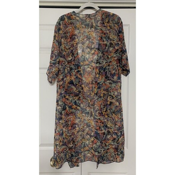 Lularoe Longline Sheer Kimono Duster Cardigan Multi Color Size M (X4) - Picture 5 of 7